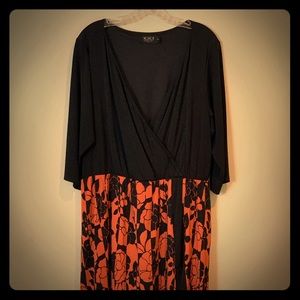 IGIGI Orange & Black Midi Dress